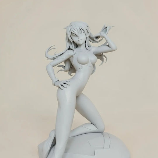 Άβαφη 3d Sammelbare Figur Asuka Langley Stand Pose 230mm Basis Diy Bemalung Geschenk Farben 20 Cm 1:8