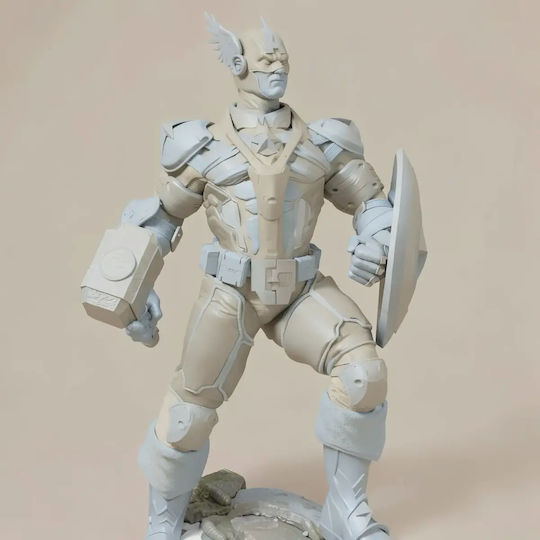 Unpainted 3D Figure Captain America Thor Painting DIY Gift Colors 15.2 Cm 1:12