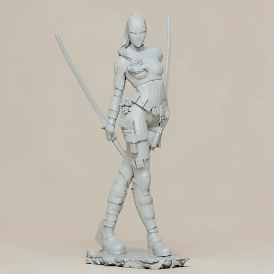 Unpainted 3D Figure Lady Deadpool From Movie Digital Painting DIY Gift Colors 15.2 Cm 1:12