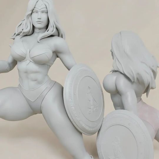 Unpainted 3D Figur Wonder Woman Shield Sword 3D Painting Diy Geschenk Farben 15,2 Cm 1:12