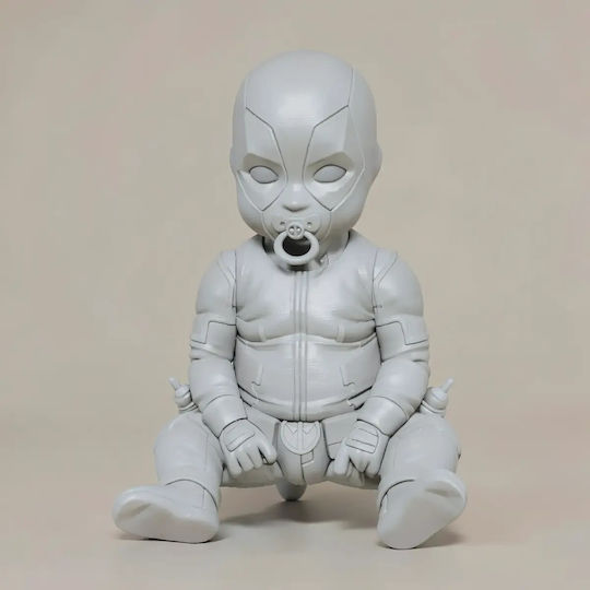 Unpainted 3D Figure Baby Deadpool 3D Painting DIY Gift Colors 30 Cm 1:6