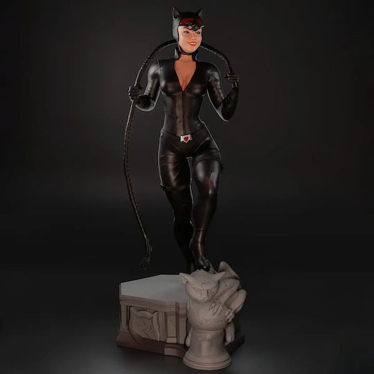 Unpainted 3D Figur Catwoman auf Base Bemalt Diy Geschenk Farben 30 Cm 1:6