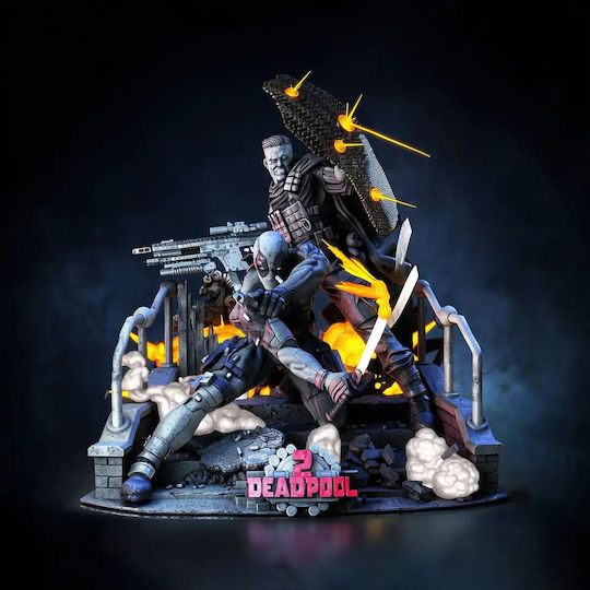 Άβαφη 3d Φιγούρα Deadpool Cable Βάψιμο Diy Δώρο Χρώματα 20 Cm 1:8