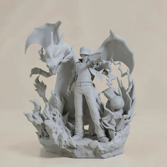 Άβαφη 3d Φιγούρα Red Pokemon Digital Sculpture Βάψιμο Diy Δώρο Χρώματα 20 Cm 1:8