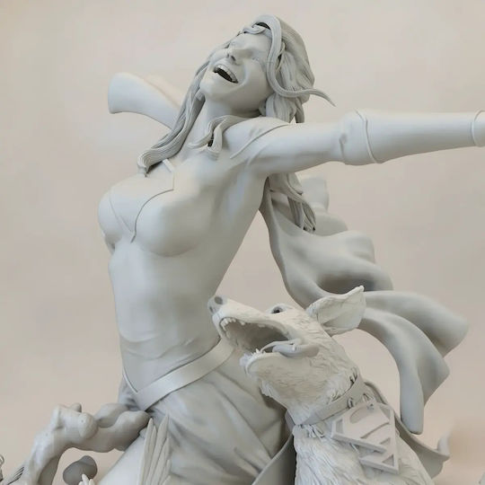 Άβαφη 3D Фигура Super Girl Dog Superman Боядисване DIY Подарък Цветове 15,2 см 1:12
