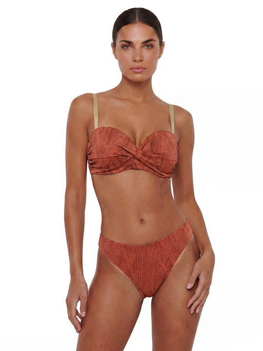 Strapless Bikini Top D Cup με Ενίσχυση Ταμπά