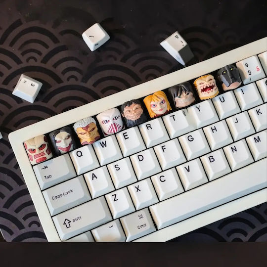 Unbemalte 3d Figur Attack on Titan Keycaps Collection Diy Bemalung Geschenk Farben 15,2 Cm 1:12