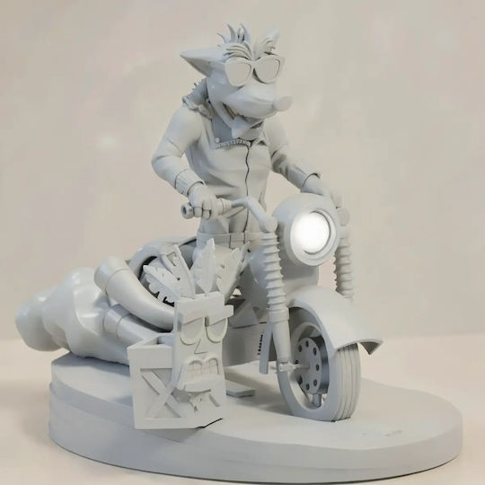 Небоядисана 3D Фигура Crash Bandicoot Racer Боядисване DIY Подарък Цветове 15,2 См 1:12