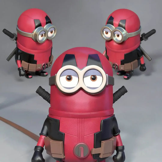 Unpainted 3D Figure Deadpool Minion Files Painting Diy Gift Colors 20 Cm 1:8
