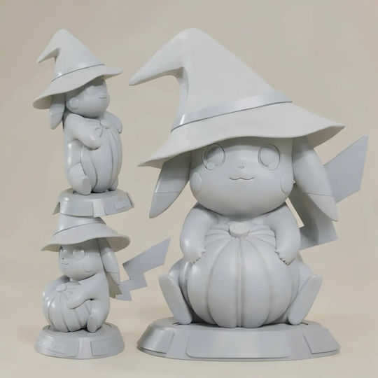 Άβαφη 3D Фигура Pikachu Halloween Files Боядисване DIY Подарък Цветове 30 см 1:6
