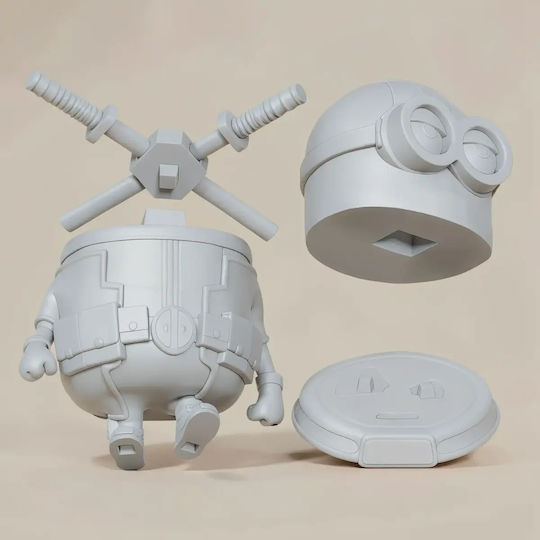 Unpainted 3D Figure Deadpool Minion Files Painting Diy Gift Colors 30 Cm 1:6