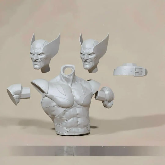 Unpainted 3D Figure Wolverine Bust Deadpool Wolverine Movie Painting DIY Gift Colors 20 Cm 1:8