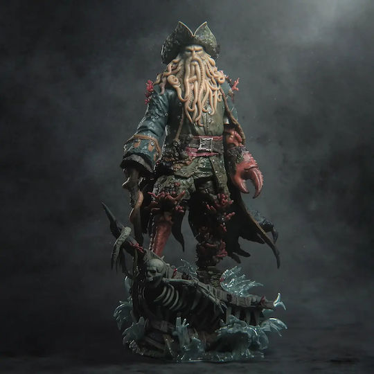 Unpainted 3D Figure Davy Jones Caribbean 3D Painting DIY Gift Colors 15.2 Cm 1:12