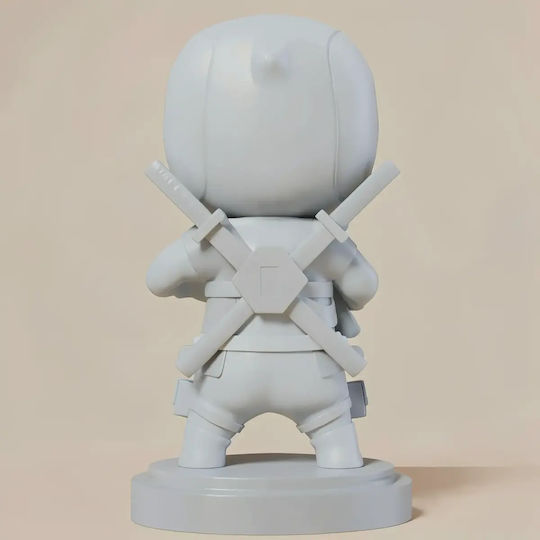 Unpainted 3D Figure Deadpool Chibi Gun Files Painting Diy Gift Colors 15.2 Cm 1:12