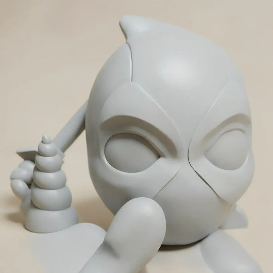 Unpainted 3D Figure Chibi Collection Deadpool On Unicorn 3D Model Sculpture Painting DIY Gift Colors 20 Cm 1:8