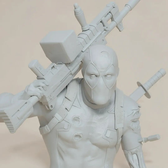 Unpainted 3D Deadpool Gun Figure Painting Diy Gift Colors 15.2 Cm 1:12