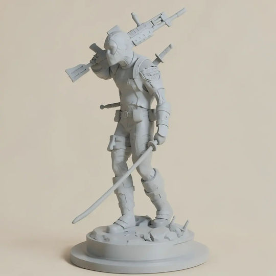 Unpainted 3D Deadpool Gun Figure Painting Diy Gift Colors 15.2 Cm 1:12
