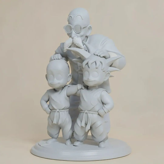Небоядисана 3D Фигура Krilin Goku Kame School Боядисване DIY Подарък Цветове 30 см 1:6