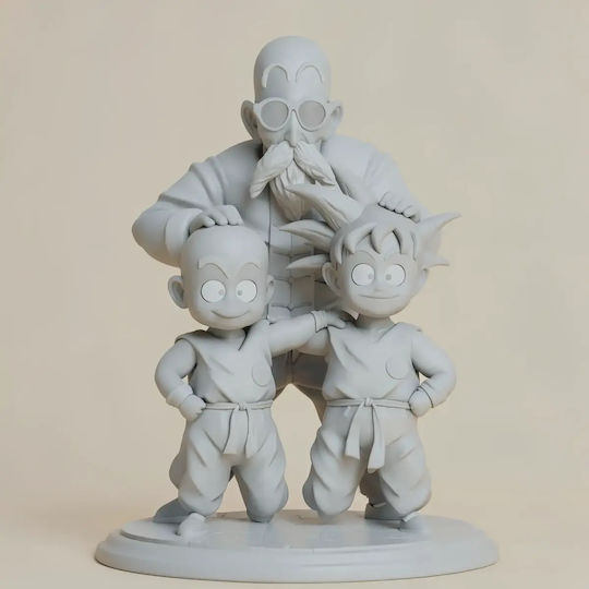 Небоядисана 3D Фигура Krilin Goku Kame School Боядисване DIY Подарък Цветове 30 см 1:6