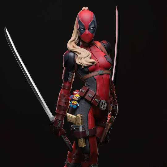 Unpainted 3D Figure Lady Deadpool From Movie Digital Painting DIY Gift Colors 20 Cm 1:8