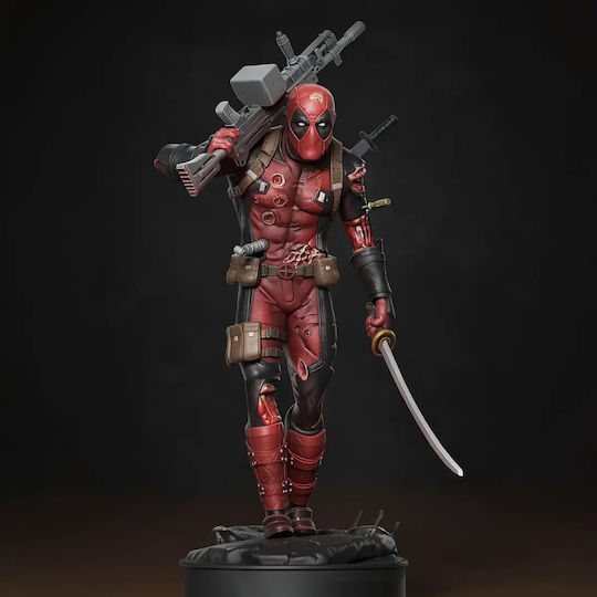Unpainted 3D Figure Deadpool Gun Painting DIY Gift Colors 20 Cm 1:8