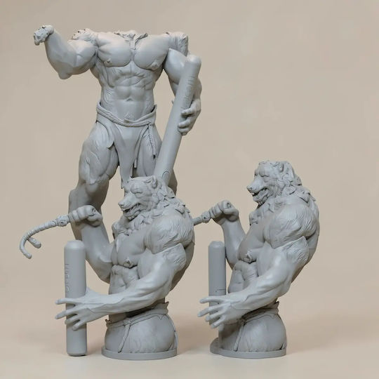 Άβαφη 3d Sammelbare Figur Blade Wolf Pen Holder Basis Diy Geschenk Farben 20 Cm 1:8