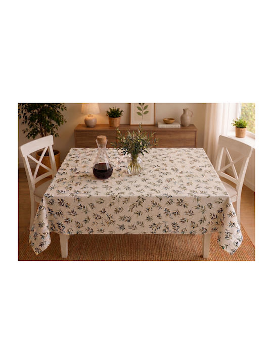 Τραπεζομάντηλο με Δαντέλα Αλέκιαστο Σετ Lace Olive 120x160εκ.