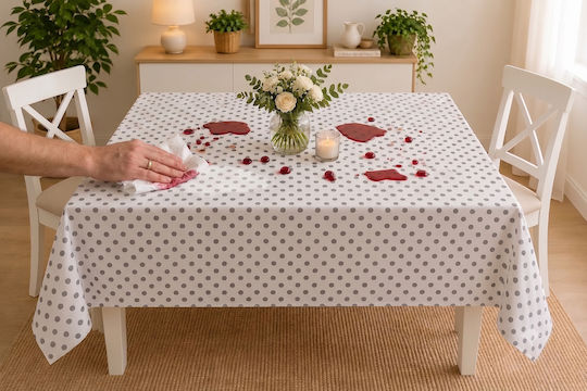 NufJoy Fleckabweisendes Tischtuch Set Blossom 120x160cm