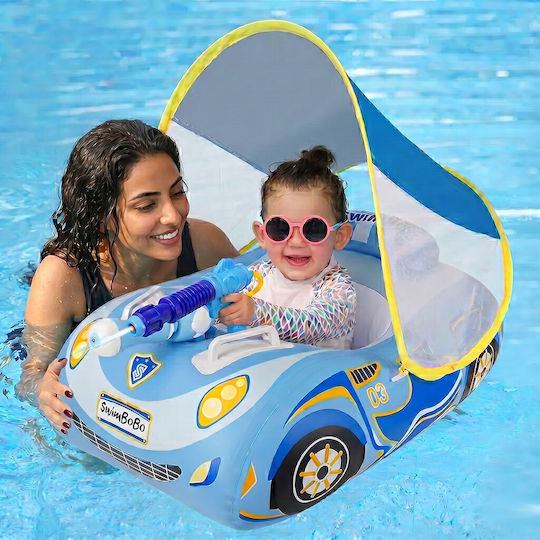 bebeLOGIC Schwimmtrainer mit Sonnenschutz Blau