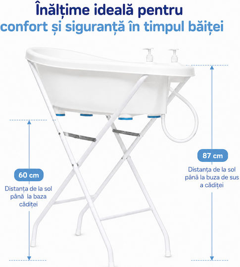 Kidizi Baie Pliabilă Pentru Bebeluși Cu Termometru Albastră