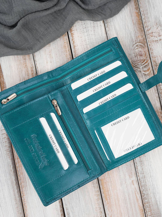 Large Leather Women's Wallet with RFID Green