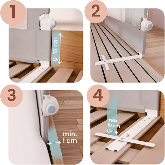 Nukido Foldable Bed Rail Guard Metal Grey 70cm