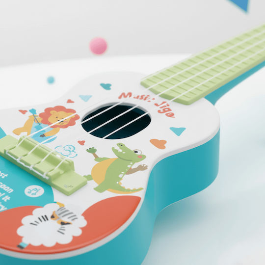 Children's Guitar 4 Strings Ukulele Animal Design 40 Cm Turquoise