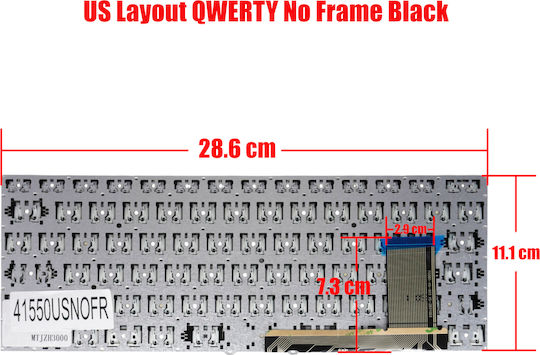 Laptop Keyboard Acer Aspire Lite Al14-51 Al14-51m Al14-51m-57h1 Al14-51m-57bn Al14-51m-58u1 Al14-51m-59ya Al14-51m-364b Nx.ktwsp.002 Us No Frame Black Code.41550usnofr