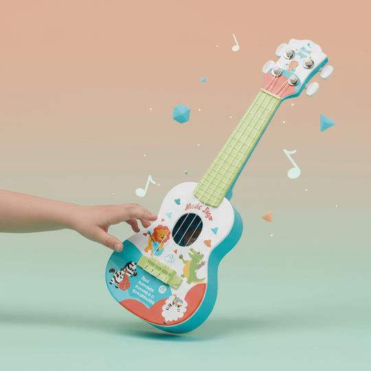 Children's Guitar 4 Strings Ukulele Animal Design 40 Cm Turquoise