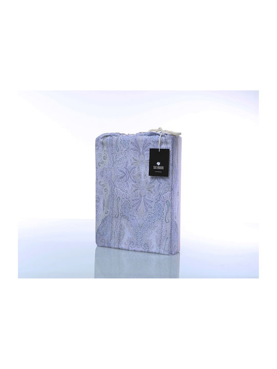 Silk Fashion Super-Double Bed Sheet Set With 2 Pillowcases With Rubber Hugger 160x200+40cm Etheral (3 Pieces)