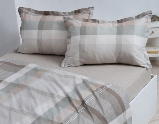 Silk Fashion Super-Double Bed Sheet Set With 2 Pillowcases With Rubber Hugger 160x200+35cm Cotton (3 Pieces)