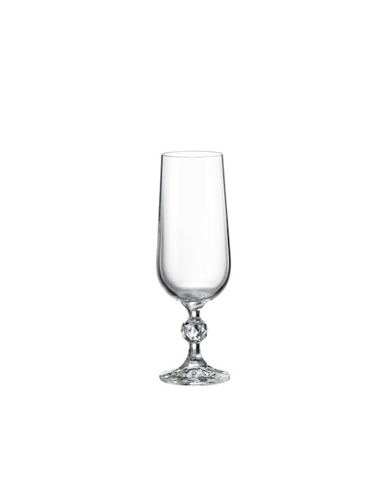 Crystal Bohemia Set Of Crystal Champagne Goblet Glasses 180ml 6 Pieces