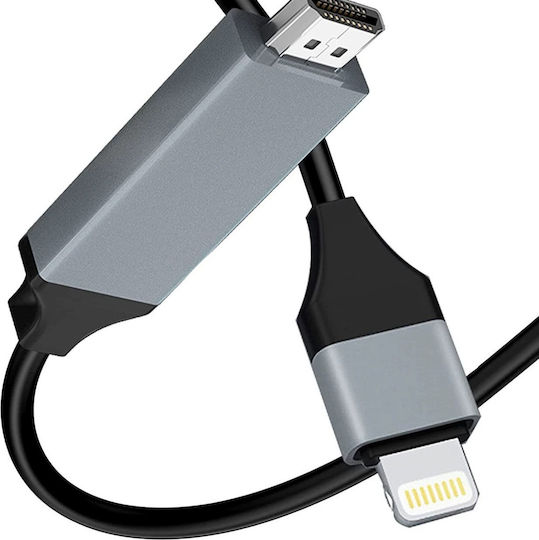 ATC HDMI мъжки - Lightning мъжки 1.8m Черен