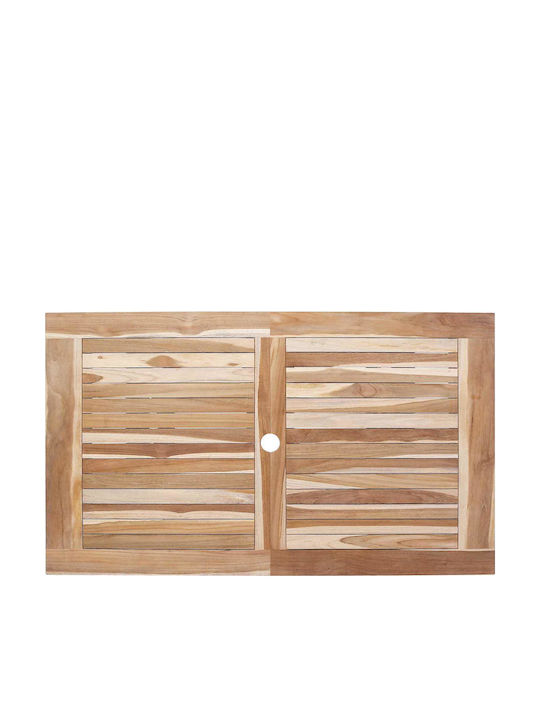 Masă Exterioră Pliabilă Naturală 120x70x75,5 cm