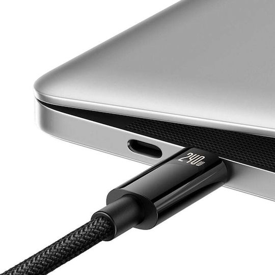 Baseus Cawj040101 USB-C USB-C кабел 240W 480Mb/s 2m Черен Сив Сив Сребрист