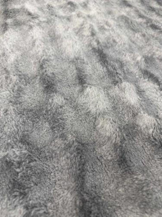Linea Home Non-Slip Runner Furry Silver Rug 70x150cm