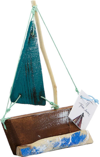 Piteros Small Wooden Tabletop Decor Ship Colored Wooden Canvas Min2 Light Green 12x12x3/100g