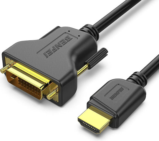 Benfei DVI-D-Stecker Kabel - DisplayPort-Stecker 0.9m Schwarzes 1080P