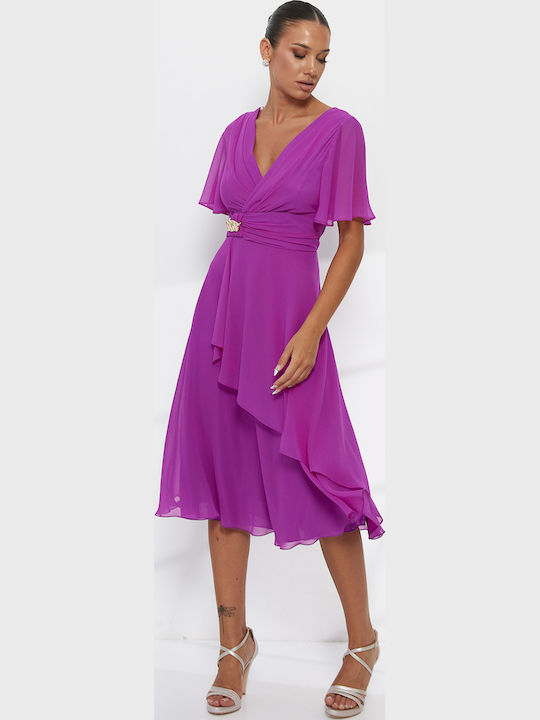 Summer Midi Dress for Wedding / Christening Satin Muslin A2833_0300