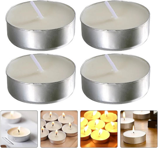 Tealights Candles In White Colour Up To 4 Hours Duration 50 Pieces