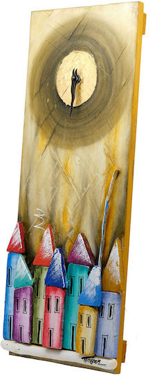 Wooden Yellow Wall Clock 20x50cm