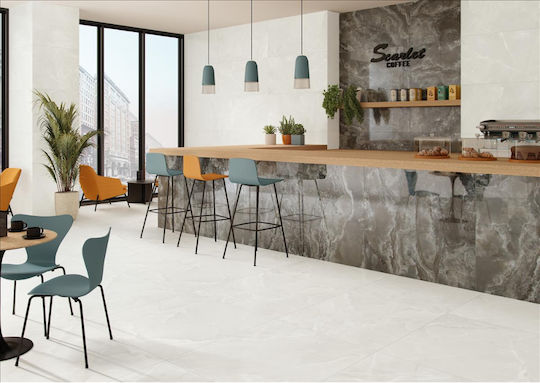 Stn Ceramica CAN5ES Πλακάκι Δαπέδου / Τοίχου Κουζίνας / Μπάνιου Πορσελανάτο Ματ 120x60cm White