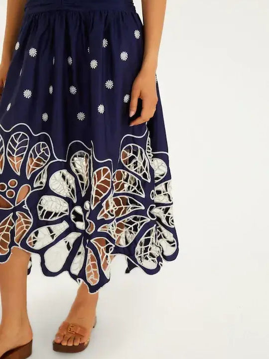 Rochie De Vară Pentru Femei Midi Albastru Închis