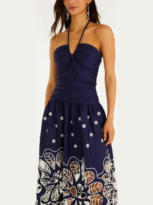 Rochie De Vară Pentru Femei Midi Albastru Închis